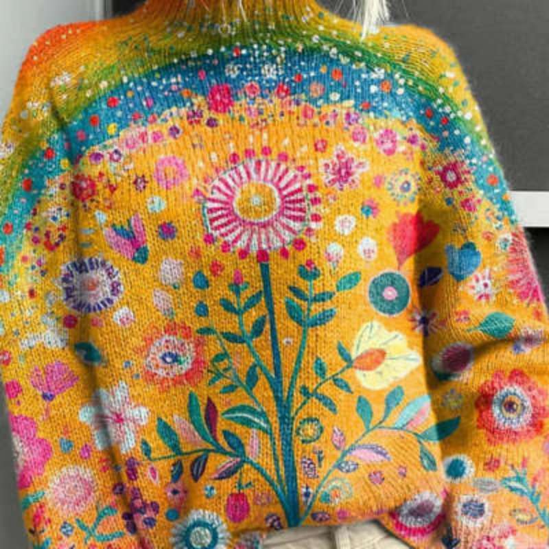 Women's Woolen Sweater Fashion High Collar Sweater