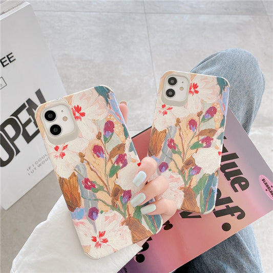 Vintage oil painting flower phone case
