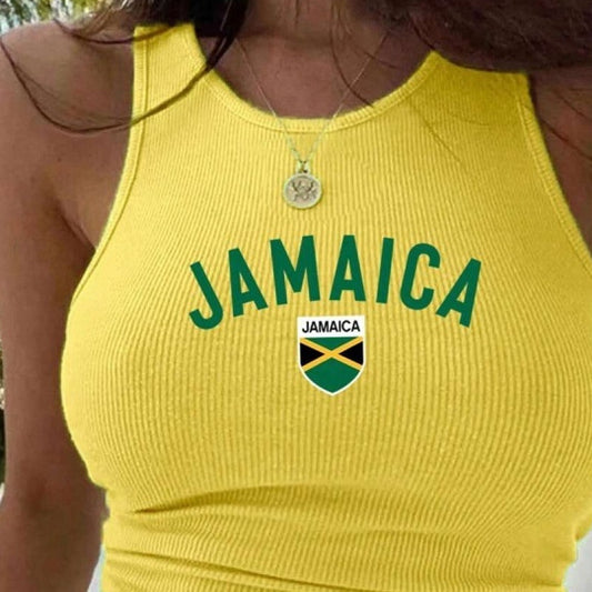 Yellow Vest Printed T-shirt Women's Top