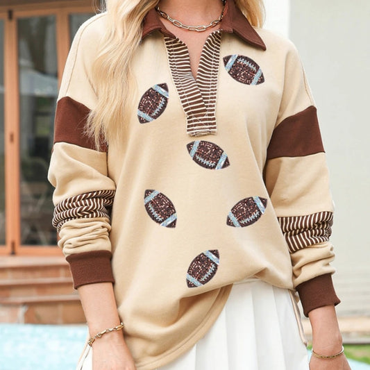 Women's V-neck Comfortable Fashion Casual Loose Sweatshirt